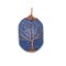Copper Wire Tree Of Life Pendant on Blue Painted Lava Rock 30x40mm